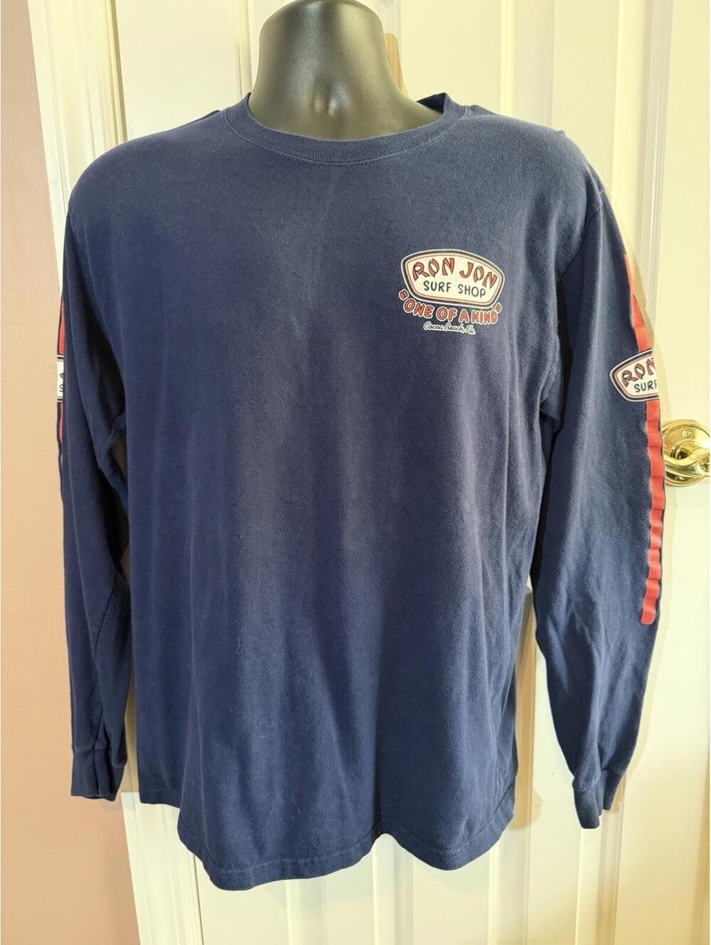 Ron Jon Surf Shop Cocoa Beach FL Mens Medium T Shirt Navy Long Sleeve